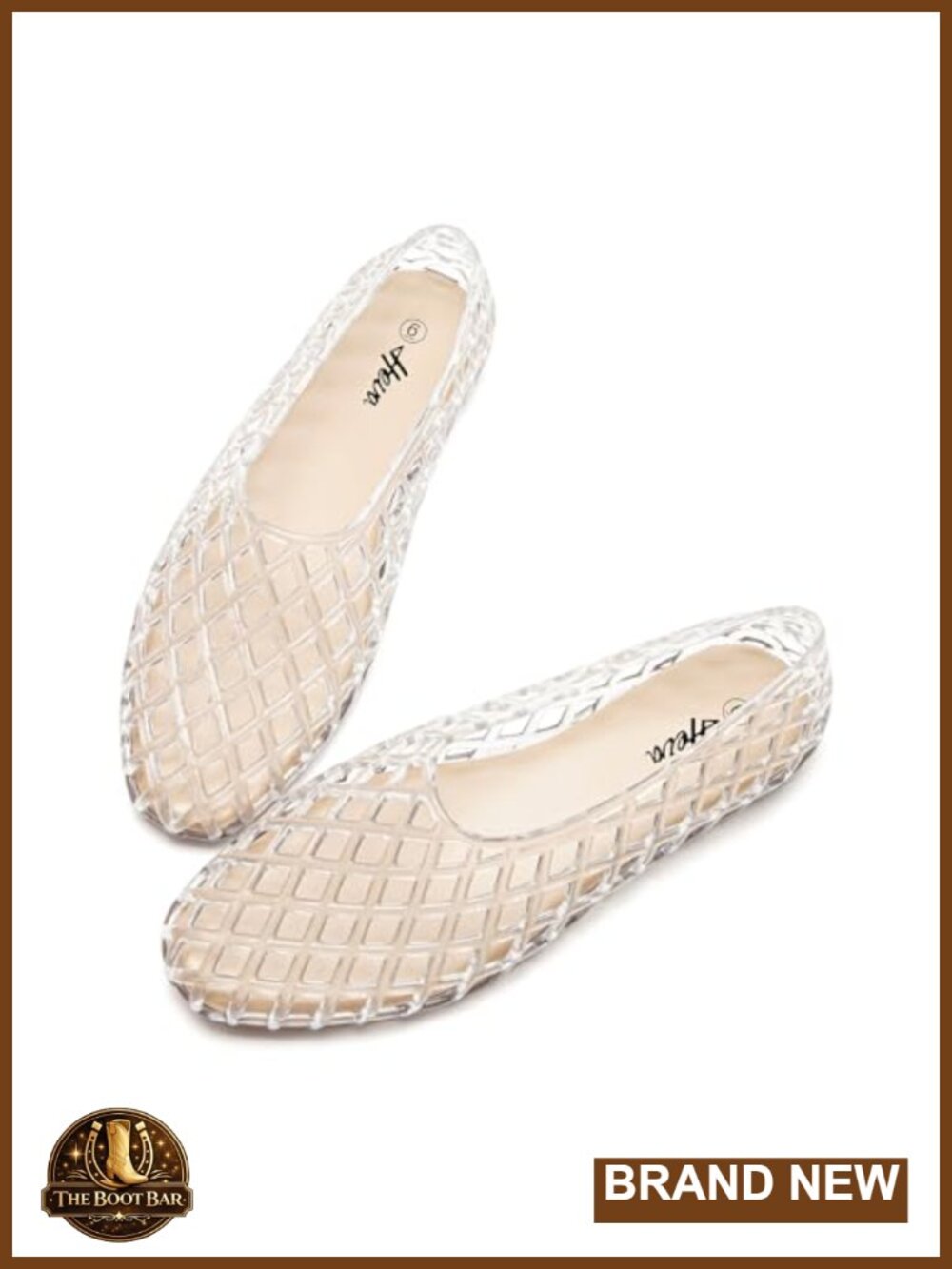 Women's Jelly Mesh Flats Breathable Clear Hollow Sandals Summer Beach Ballet